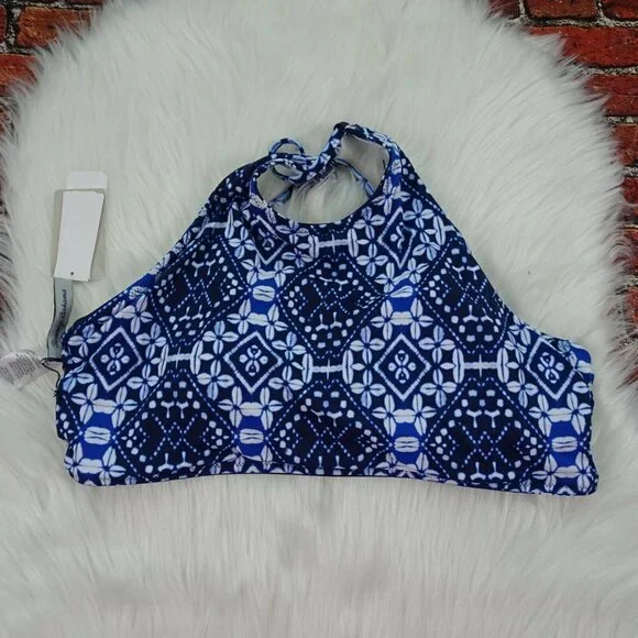 TOMMY BAHAMA Swim Top Bra Cowrie Reversible High Neck NWT M - Picture 5 of 11